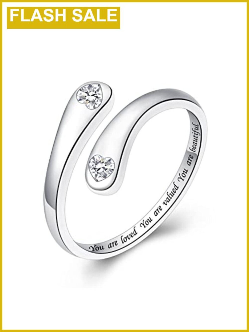 925 Sterling Silver Adjustable Ring Inspirational Wrap Open Ring Women
